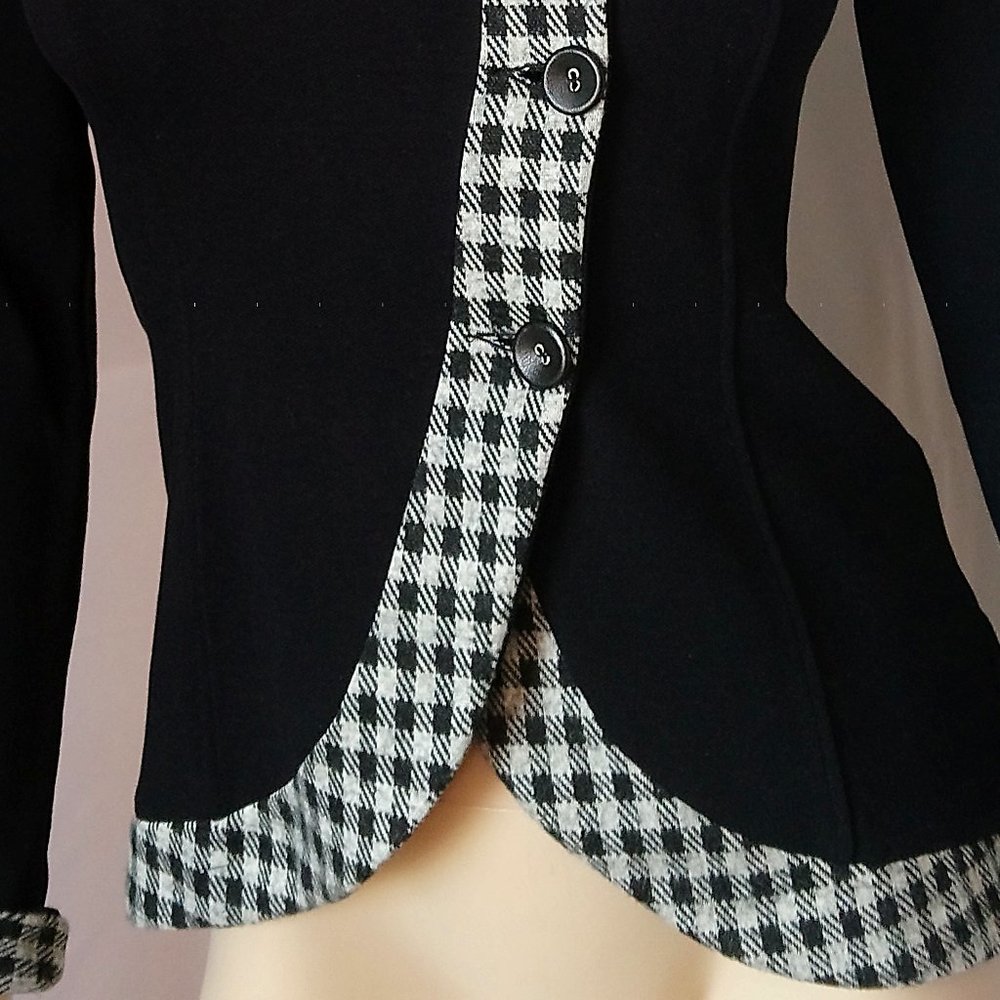 Nwt $255 TWENTY Black Curved Hem Blazer Jacket PS - Picture 5 of 8
